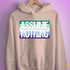 Assume Nothing Gay Male Pride Flag Hoodie - Light Pink